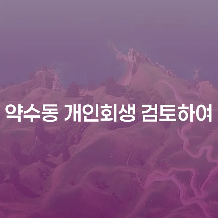 약수동 개인회생 검토하여