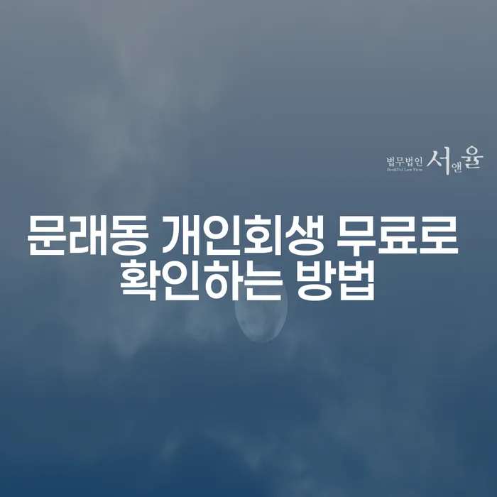 문래동 개인회생 무료로 확인하는 방법