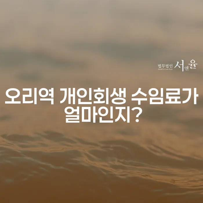 오리역 개인회생 수임료가 얼마인지?