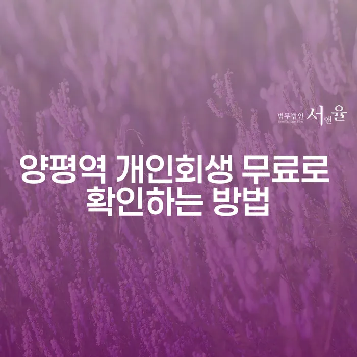 양평역 개인회생 무료로 확인하는 방법