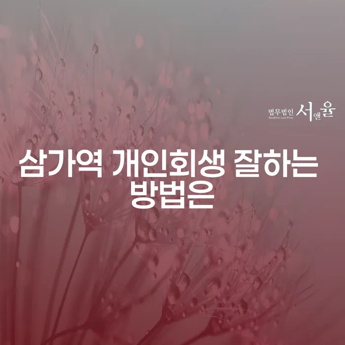 삼가역 개인회생 잘하는 방법은