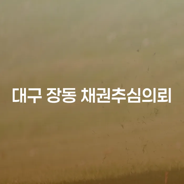 대구 장동 채권추심의뢰: 어떻게 성공적인 회수를 할 수 있을까요?