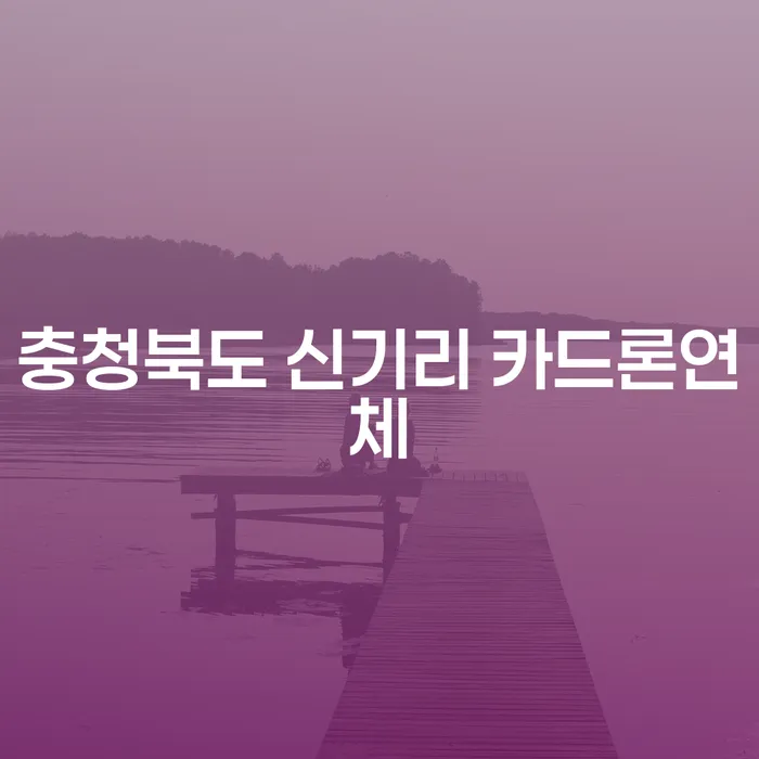 충청북도 신기리 카드론연체 문제, 해결책은 무엇일까요?